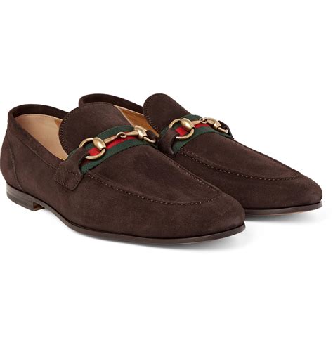 brown gucci suede loafers